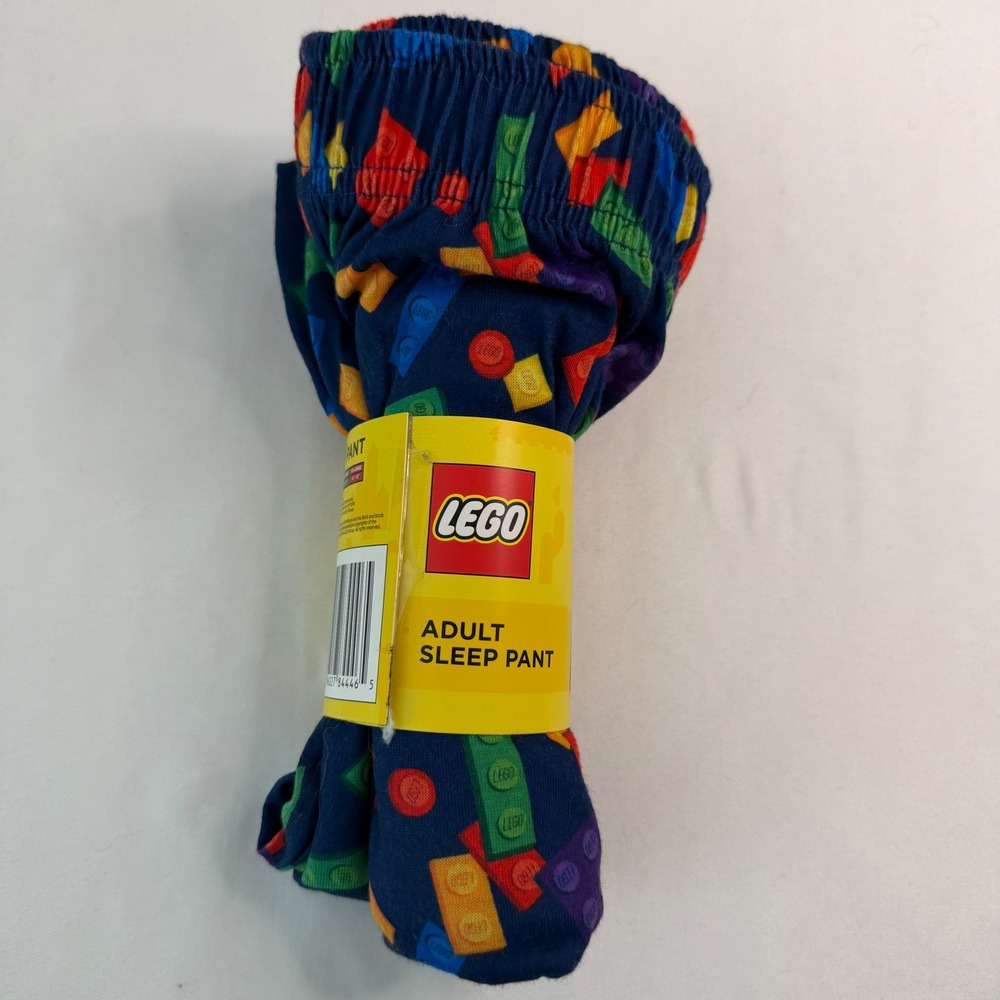 Lego Mens Adult Sleep Pants Navy Blue Brick Print Pajama Bottoms Size Medium NEW